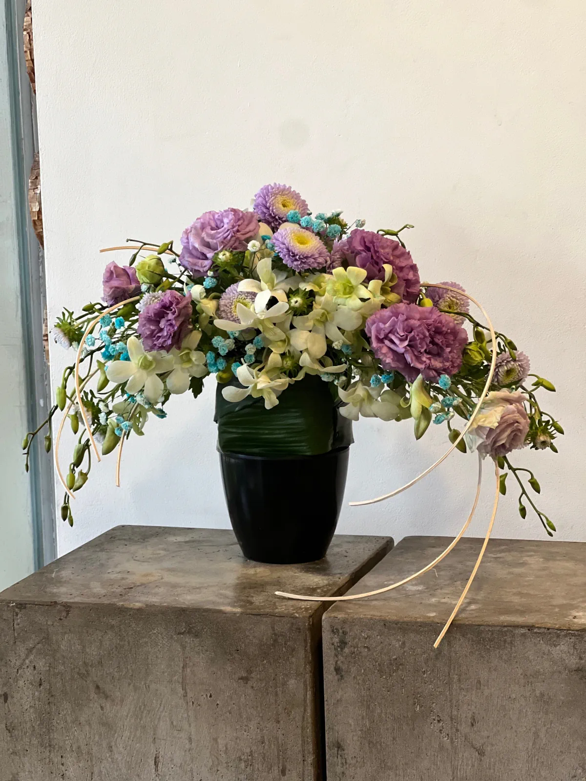 Event floral arrangement on a table
