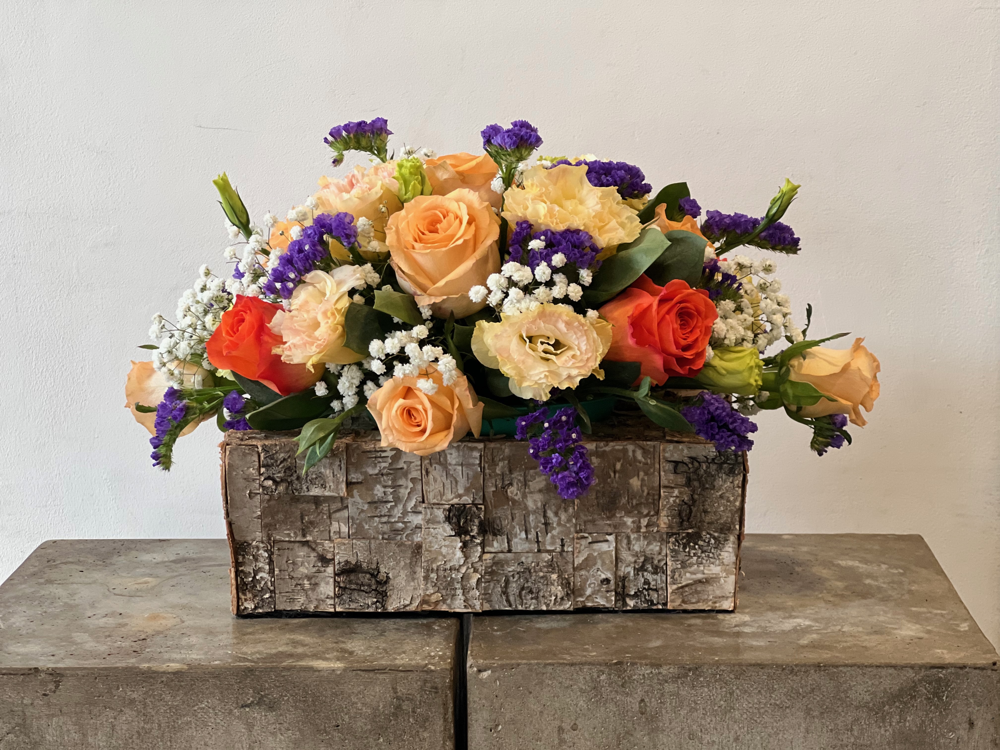 Event flowers composed for a room